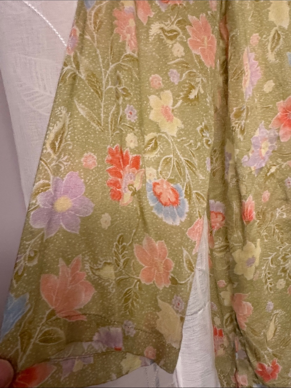 Billabong Olive Green Floral Lace-Up Swim Coverup - Picture 4 of 7